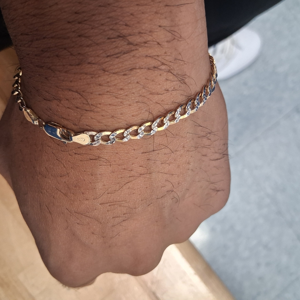 Gold and White Gold Chain Bracelet